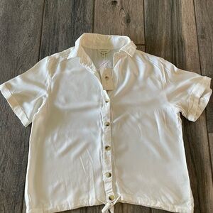 Women's White Button-Up Blouse